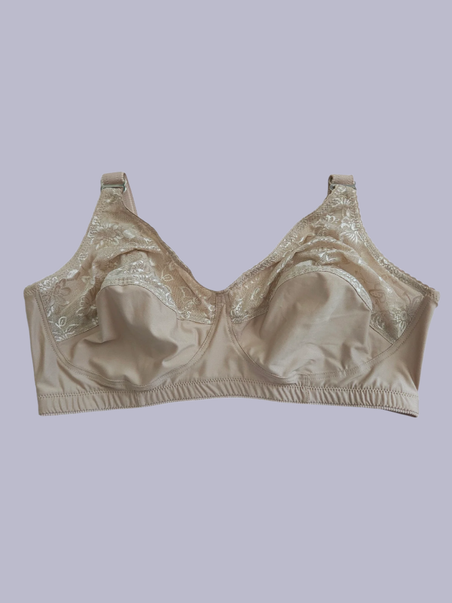 La Plantureuse Leisure Bra in the style Half Lace Cup and in color Nude